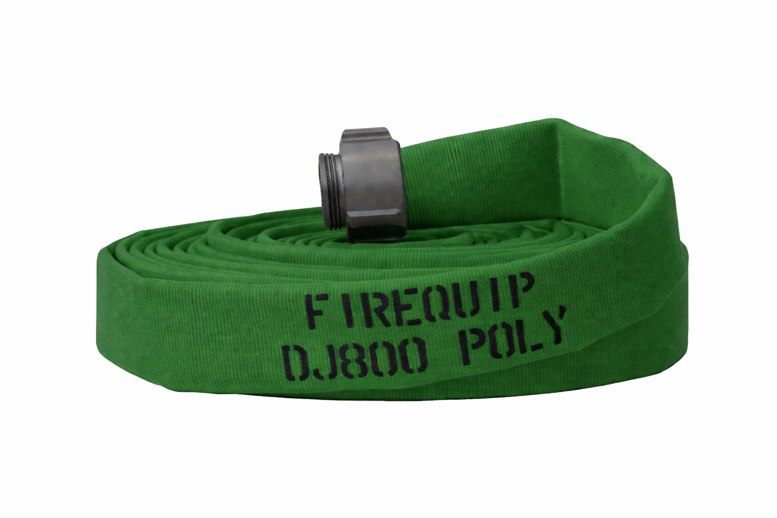 DJ15x50G15N by Snap-Tite | DJ800 Series | Double Jacket Polyester Fire Hose Assembly with EPDM Liner | 1-1/2" Hose I.D. | 1-1/2" Male NH x 1-1/2" Female NH Couplings | 400 PSI | Green | 50ft Length