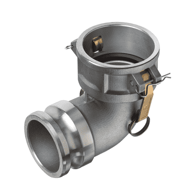 DA90-A300 by Kuriyama | Quick-Acting Special Application Coupling | Part A | 3" Coupler x 3" Adapter | 90° Elbow | Aluminum