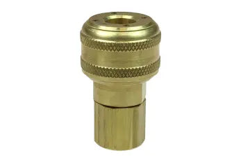 580A by Coilhose | Coilflow™ Automatic Industrial Interchange Coupler | 3/8" Body Size | 3/8" Female NPT Thread | Straight | Brass (Type 58)