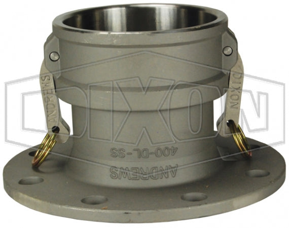 600-DL-SS by Dixon Valve | Cam & Groove Flange Adapter | 6" Coupler x 150# Flange | 5/8" Flange Thickness | 316 Stainless Steel