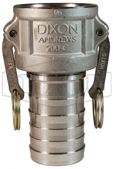 200-C-SS by Dixon Valve | Cam & Groove Coupler | Type C | 2" Coupler x 2" Hose Shank | 316 Stainless Steel