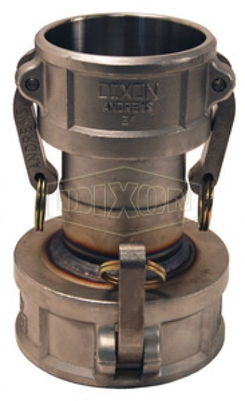 3040-DD-SS by Dixon Valve | Cam & Groove Spool Reducer (Jump Size) Coupler | Type DD | 3" Coupler x 4" Coupler | 316 Stainless Steel