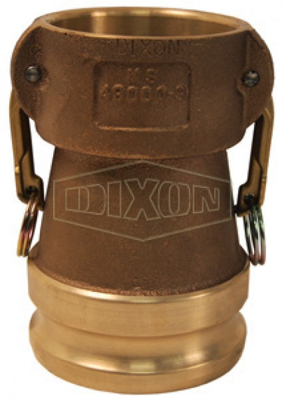 6040-DA-BR by Dixon Valve | Cam & Groove Reducer (Jump Size) Coupling | Type DA | 6" Coupler x 4" Adapter | Brass