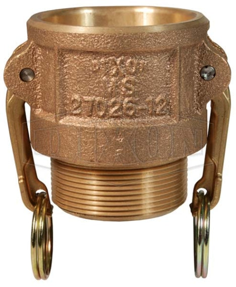200-B-BR by Dixon Valve | Cam & Groove Coupler | Type B | 2" Coupler x 2" Male NPT | Brass