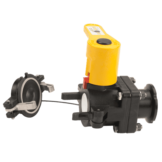 DM200ACF by Banjo | Manifold Dry Disconnect Valve | 2" Flanged Male Dry-Mate with FKM (Viton) Seals | Opening Thru Ball: 1-1/2" | 100 PSI