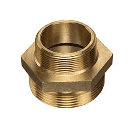 DMHN-48ST40ST by Kuriyama | Hydrant & Garden Hose Double Male Hex Nipple 3" Male NST x 2-1/2" Male NST | Brass
