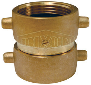DFP25NYFD25NYFD Dixon Cast Brass Double Female Swivel - Pin Lug - 2-1/2" Female NYFD Swivel x 2-1/2" Female NYFD Swivel