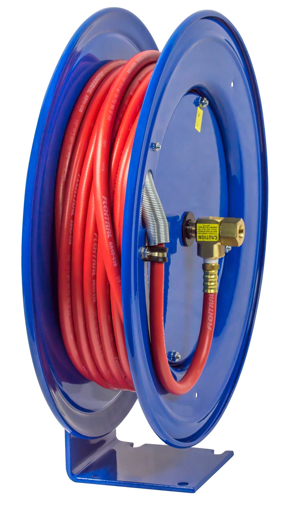 E-LP-450 by Coxreels | E Series | 300 PSI Spring Driven Hose Reel for Air & Water | 1/2" Hose ID, 1/2" FNPT Inlet x 1/2" MNPT Hose End | Steel | 50ft PVC Hose Included