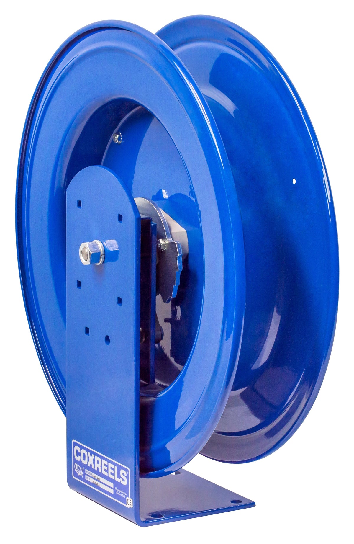 E-LPL-430 by Coxreels | E Series | 300 PSI Spring Driven Hose Reel for Air & Water | 1/2" Hose ID, 1/2" FNPT Inlet | Steel | 30ft Capacity, Hose Not Included