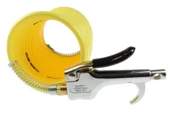 600-N12A by Coilhose | 600-S Series | Blow Gun and Nylon Coil (N14-12A) | 1/4" Hose ID | 1/4" Rigid & Swivel Fittings | Yellow | 12ft