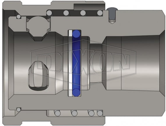 4EAF4 by Dixon Valve | Hydraulic Quick Disconnect Coupling | EA-Series | 1/2" Female NPTF x 1/2" Water-Blast Interchange | Socket | Nitrile Seal | Steel