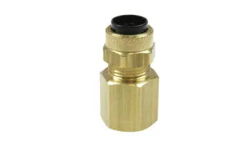 P66064 by Coilhose | Poly-Tube Fitting | Female Connector | 3/8" Tube OD | 1/4" Female NPT Thread | Straight | Brass