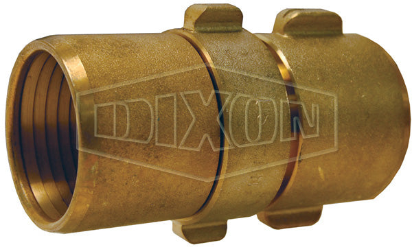 RS15175 Dixon Brass Expansion Ring Coupling for Single Jacket Fire Hose - Rocker Lug - Complete Set - 1-1/2" NPSH Thread - 1-3/4" Bowl