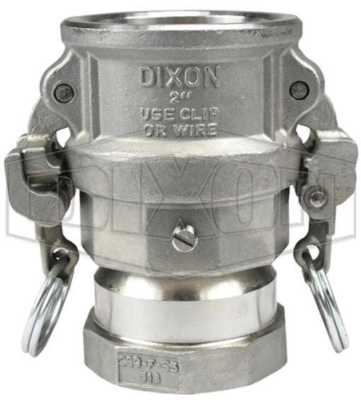 RD300EZSWIV by Dixon Valve | Swivel Cam & Groove Coupler | Type D | 3" Coupler x 3" Female NPT | 316 Stainless Steel