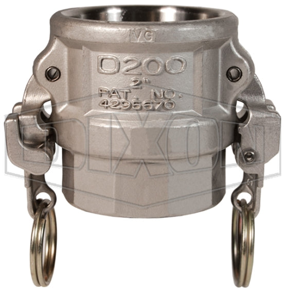 RD600EZ by Dixon Valve | EZ Boss-Lock Cam & Groove Coupler | Type D | 6" Coupler x 6" Female NPT | 316 Stainless Steel