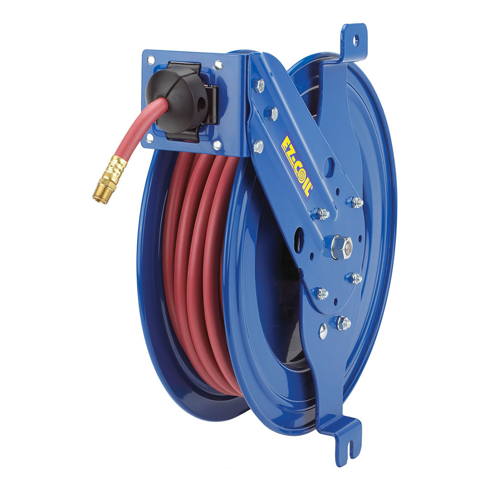 EZ-SG17-H125 by Coxreels | EZ-SG Series | 5,000 PSI Side Mount EZ-Coil Safety Spring Driven Hose Reel with Guide Arm for Hydraulic Oil | 1/4" Hose ID, 1/4" FNPT Inlet | Steel | 25ft Hose Included
