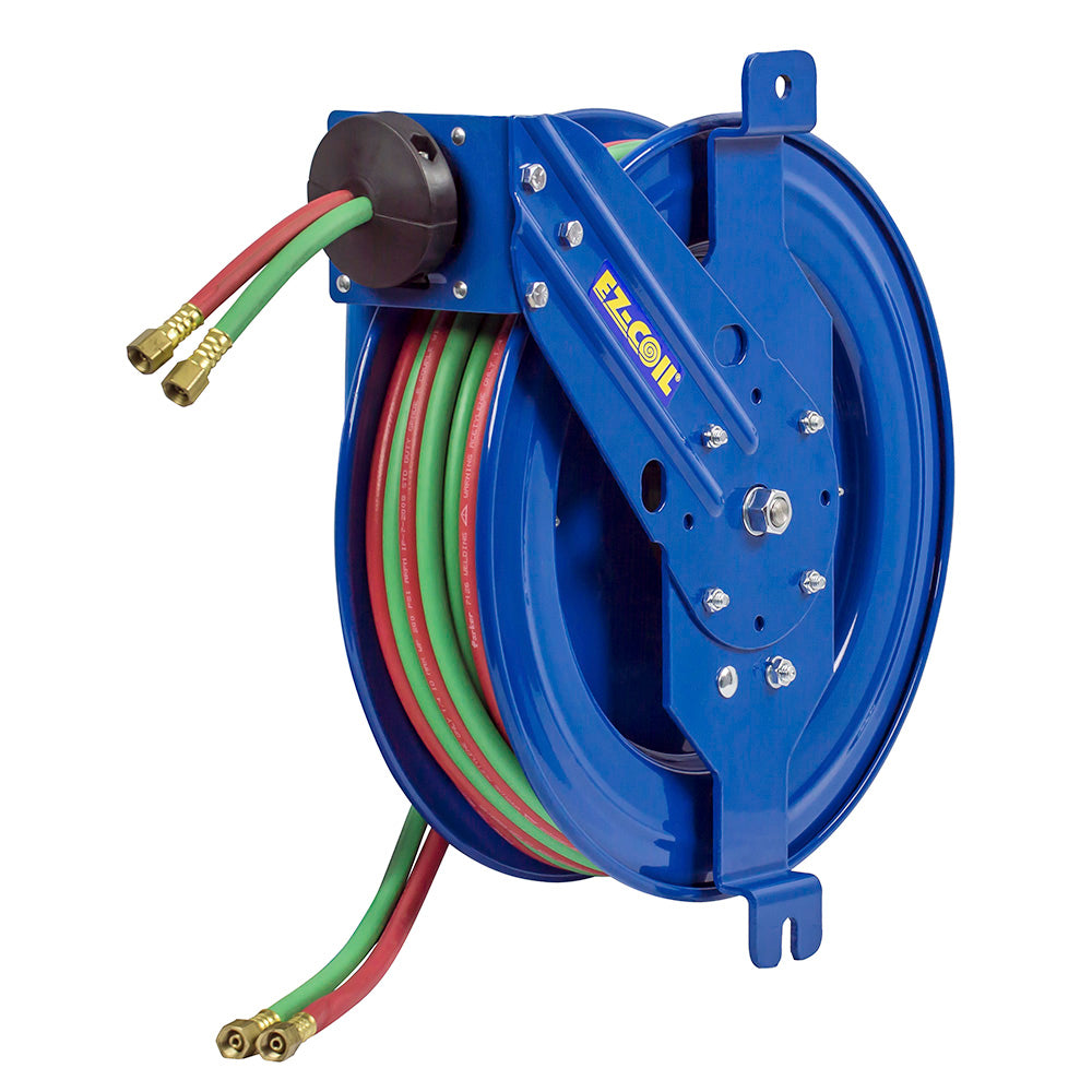 EZ-SG19WL-175 by Coxreels | EZ-SGW Series | 200 PSI Side Mount EZ-Coil Safety Spring Driven Hose Reel with Guide Arm for Oxy-Acetylene Welding | 1/4" Hose ID, 1/4" FNPT Inlet | Steel | 75ft Capacity, Hose Not Included
