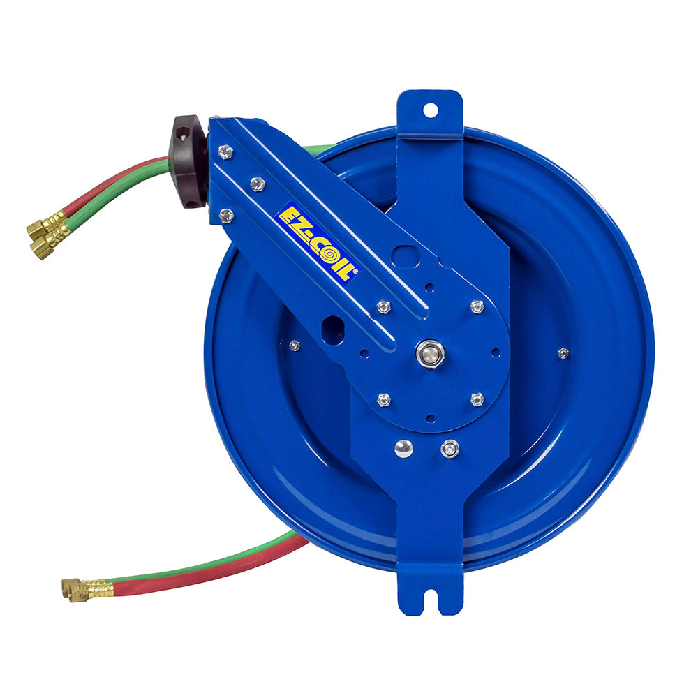 EZ-SG19WL-175 by Coxreels | EZ-SGW Series | 200 PSI Side Mount EZ-Coil Safety Spring Driven Hose Reel with Guide Arm for Oxy-Acetylene Welding | 1/4" Hose ID, 1/4" FNPT Inlet | Steel | 75ft Capacity, Hose Not Included