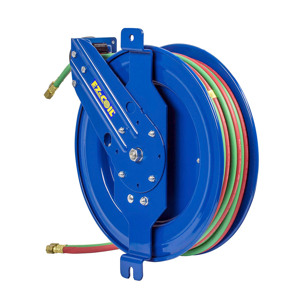EZ-SG19WL-175 by Coxreels | EZ-SGW Series | 200 PSI Side Mount EZ-Coil Safety Spring Driven Hose Reel with Guide Arm for Oxy-Acetylene Welding | 1/4" Hose ID, 1/4" FNPT Inlet | Steel | 75ft Capacity, Hose Not Included