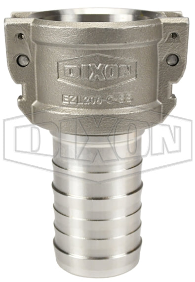 EZL300-C-SS by Dixon Valve | EZLink® Armless Cam & Groove Coupler | King Crimp Hose Shank | Type C | 3" Coupler x 3" Hose Shank | 316 Stainless Steel