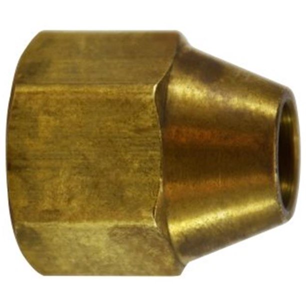 10024 (10-024) by Midland | SAE 45° Flare Fitting | Reducing Short Rod Nut | 1/2" x 3/8" Female SAE 45° Flare | Brass
