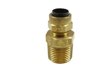 P68044 by Coilhose | Poly-Tube Fitting | Male Connector | 1/4" Tube OD | 1/4" Male NPT Thread | Straight | Brass