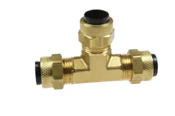 P16408 by Coilhose | Poly-Tube Fitting | Union | 1/2" Tube OD | Tee | Brass