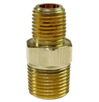 H0606-DL by Coilhose | Hex Nipple | 3/8" Male NPT Thread x 3/8" Male NPT Thread | Display | Brass | Pack of 5