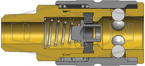 2FBM2-B by Dixon Valve | Pneumatic Quick Disconnect Coupling | F-Series | 1/4" Male BSPT x 1/4" Manual Industrial Interchange | Socket | Nitrile Seal | Brass