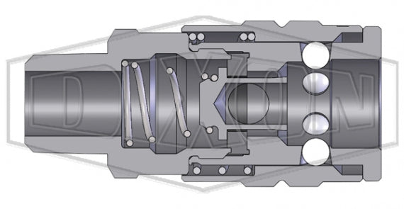 2FM3-S by Dixon Valve | Pneumatic Quick Disconnect Coupling | F-Series | 3/8" Male NPTF x 1/4" Manual Industrial Interchange | Socket | Nitrile Seal | 303 Stainless Steel