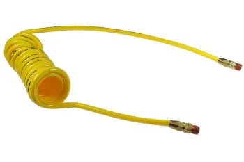 PR38-104B-Y by Coilhose | Flexcoil Air Hose | 3/8" Hose ID x 9/16" Hose OD | 1/4" Male NPT Reusable Swivel Fittings | Yellow | Polyurethane | 10ft