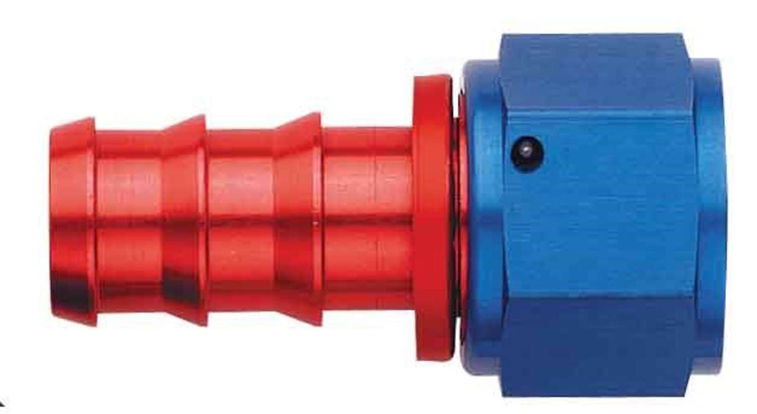 FBM1514 (FCM1514) Eaton Aeroquip® -10 SOCKETLESS™ S.A.E. 37° (JIC/AN) Straight Fitting - Red/Blue Anodized Aluminum