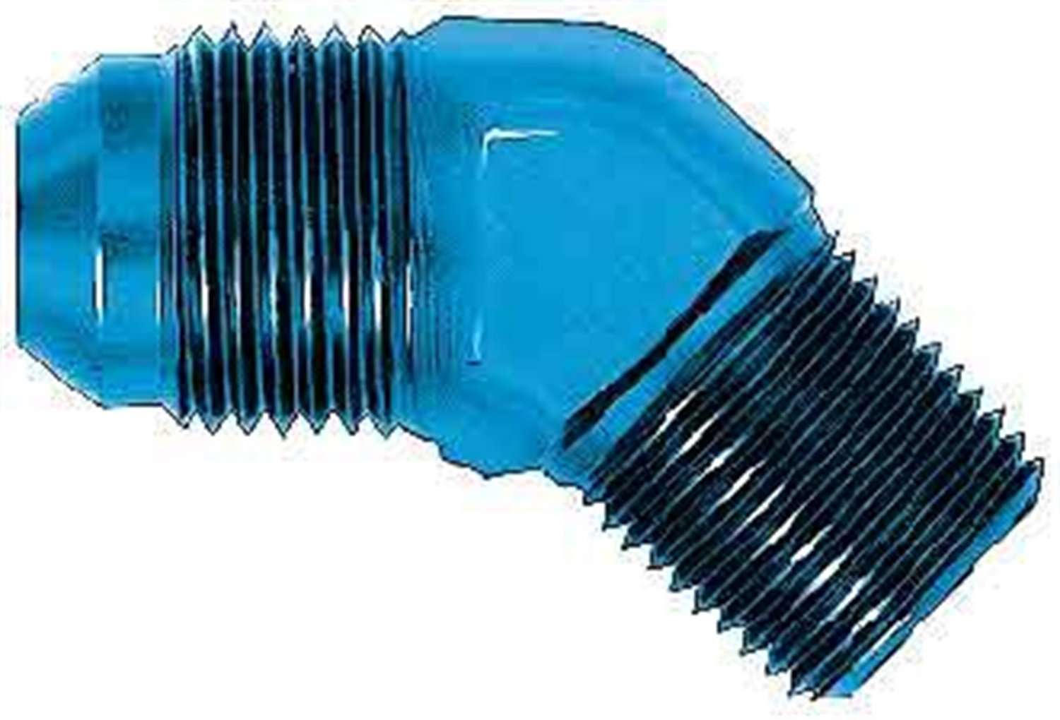 FBM2024 (FCM2024) Eaton Aeroquip® -10 Male AN x 1/2" Male Pipe 45° Elbow Adapter - Blue Anodized Aluminum
