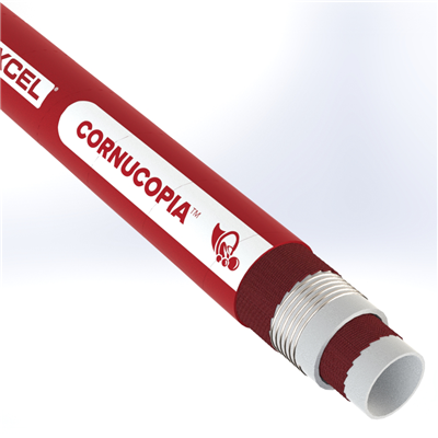 FDA-4.0 by Texcel | CORNUCOPIA Series | All-Purpose Sanitary Hose | 4" Hose ID | 150 PSI | 29 in/Hg Vacuum Rated | Red