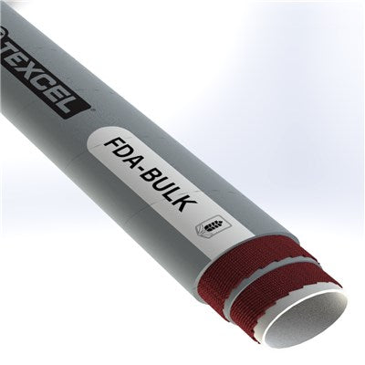 FDABULK-4-4 by Texcel | FDA-BULK Series | Food Grade Dry Material Discharge Hose | 4" Hose ID | 150 PSI | Gray