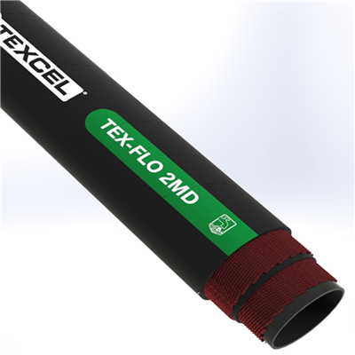 FLO-2MD-3.0-100- by Texcel | TEX-FLO 2MD Series | Medium-Duty 2-Ply Water Discharge Hose | 3" Hose ID | 150 PSI | Black