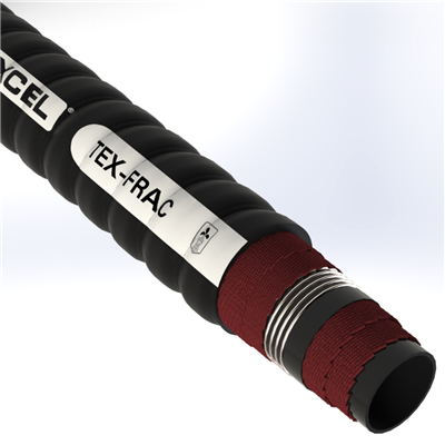 FRAC-8.0-100N by Texcel | TEX-FRAC Series | Frac Tank Hose | 8" Hose ID | 150 PSI | 25 in/Hg Vacuum Rated | Black