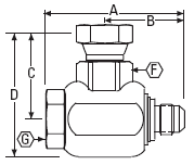 FS65001-0608-01 Aeroquip by Danfoss | 3/8" Female Pipe Swivel NPSM x 1/2" Male JIC Pipe | 90° Elbow | Steel