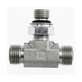 FS7210-06-06-14-NWO-FG by Brennan Inc. | -06 Male Face Seal x -06 Male Face Seal x 14mm Male Metric Adjustable O-Ring Boss | Tee | Forged Steel