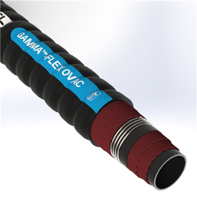 GOV15F1-4.0-100 by Texcel | GAMMA™-FLEX OVAC Series | Corrugated Oilfield Suction Hose | 4" Hose ID | 150 PSI | Black