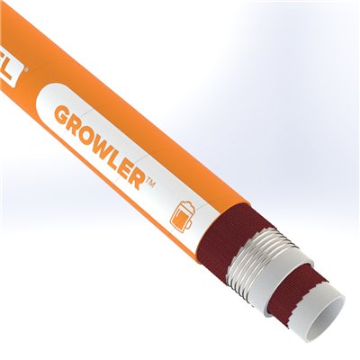 GRLR-2.0-100 by Texcel | GROWLER™ Series | Brewery Hose | 2" Hose ID | 150 PSI | 29 in/Hg Vacuum Rated | Orange