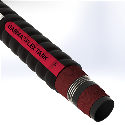GTA15F1-2.0-200N by Texcel | GAMMA™-FLEX TANK Series | Corrugated Tank Truck Hose | 2" Hose ID | 150 PSI | 29 in/Hg Vacuum Rated | Black
