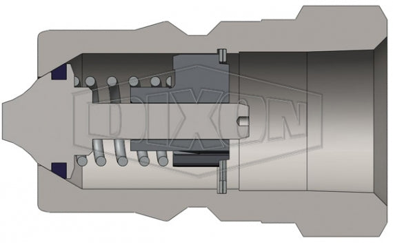H4F4-B by Dixon Valve | Hydraulic Quick Disconnect Coupling | H-Series | 1/2" Female NPTF x 1/2" ISO-B Interchange | Plug | Brass