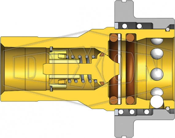 8HSF8-B by Dixon Valve | Hydraulic Quick Disconnect Coupling | HS-Series | 1" Female NPTF x 1" ISO-B Steam Interchange | Socket | EPDM Seal | Brass