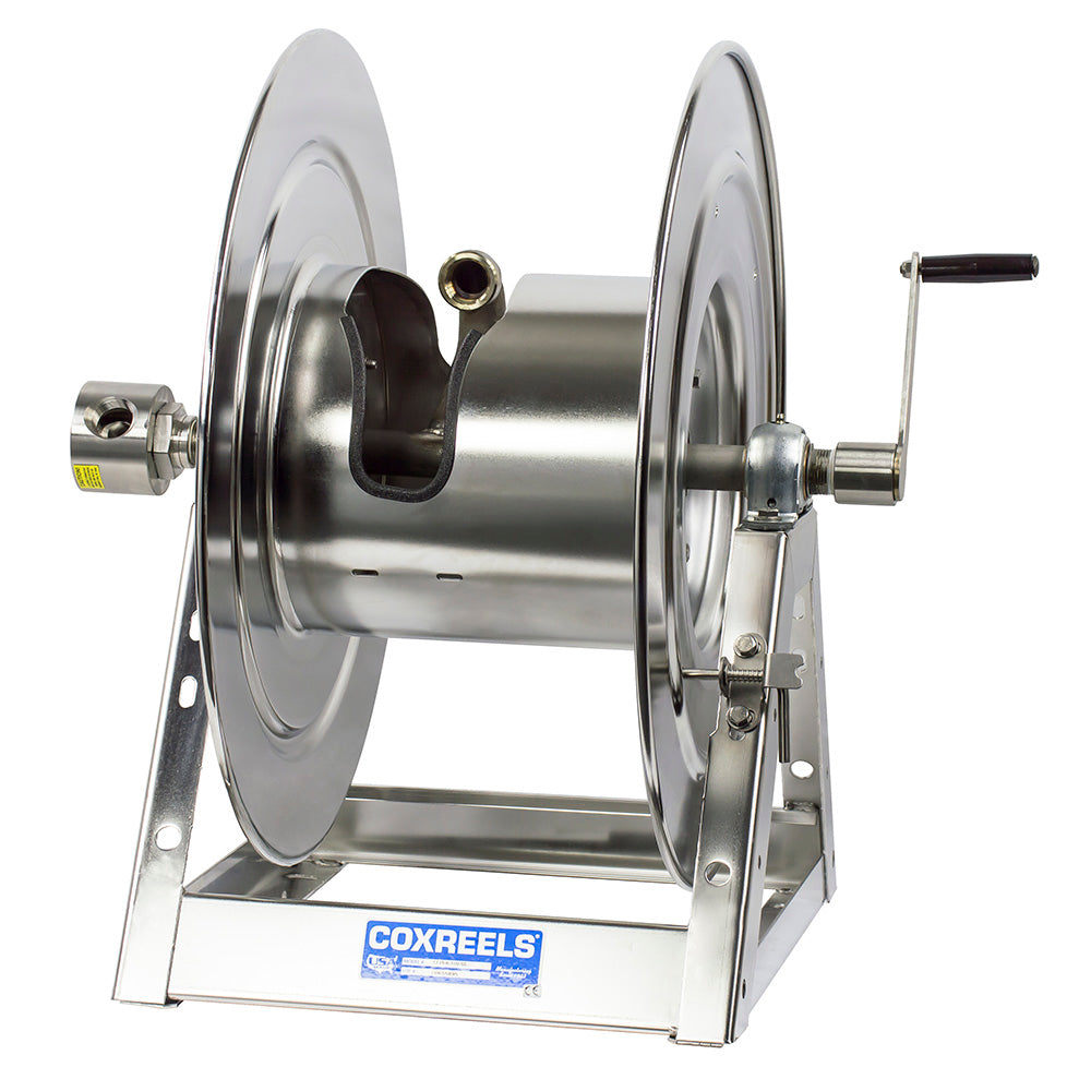 1175-6-200-SP by Coxreels | 1175-SS Series | 3,000 PSI Hand Crank Hose Reel | 1" Hose ID, 1" FNPT Inlet | Stainless Steel | 200ft Capacity, Hose Not Included