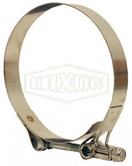 HTBC600 by Dixon Valve | Style HTBC | Heavy Duty T-Bolt Clamp | 7/8" Band Width | Hose OD Range: from 5.750" to 6.0625" | 300 Stainless Steel Band | Carbon Steel Bolt