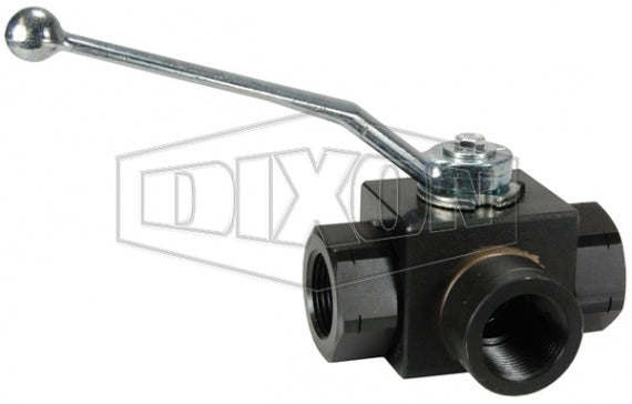 HPBV10-3WAY by Dixon Valve | High Pressure 3-Way Ball Valve | Full Bore | 1" Female NPT x 1" Female NPT x 1" Female NPT | Carbon Steel