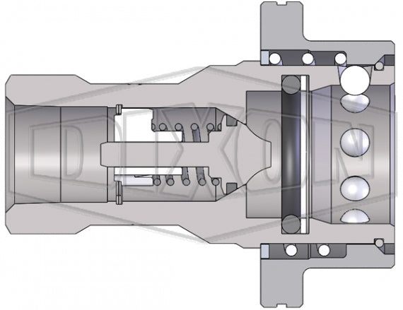 4HSF4-S by Dixon Valve | Hydraulic Quick Disconnect Coupling | HS-Series | 1/2" Female NPTF x 1/2" ISO-B Steam Interchange | Socket | EPDM Seal | 303 Stainless Steel