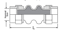 HTDRU0100 by Kuriyama | Threaded Union Rubber Expansion Joint | Size: 1" | Length : 8" | 150 PSI | Carbon Steel
