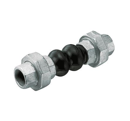 HTDRU0200 by Kuriyama | Threaded Union Rubber Expansion Joint | Size: 2" | Length : 8" | 150 PSI | Carbon Steel